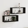 Étagères murales  2 pièces Chêne noir 60x15x23 cm en bois d'ingénierie