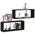 Étagères murales  2 pièces Chêne noir 60x15x23 cm en bois d'ingénierie