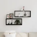 Étagères murales  2 pièces Chêne noir 60x15x23 cm en bois d'ingénierie