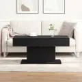 Table basse  en bois noir 96x50x45 cm, en bois d'ingénierie