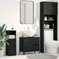 Meuble Sous Évier  Bois Noir 65x33x60 cm Bois d'ingénierie