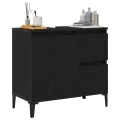 Meuble Sous Évier  Bois Noir 65x33x60 cm Bois d'ingénierie