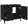Meuble Sous Évier  Bois Noir 65x33x60 cm Bois d'ingénierie