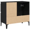 Meuble Sous Évier  Bois Noir 65x33x60 cm Bois d'ingénierie