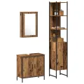 Ensemble de meubles de salle de bain 3 pièces en bois ancien