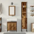 Ensemble de meubles de salle de bain 3 pièces en bois ancien