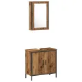 Ensemble de meubles de salle de bain 3 pièces en bois ancien