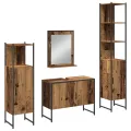 Ensemble meubles salle de bain 4 pièces Bois vieilli Bois d'ingénierie