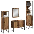 Ensemble meubles salle de bain 4 pièces Bois vieilli Bois d'ingénierie