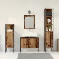Ensemble meubles salle de bain 4 pièces Bois vieilli Bois d'ingénierie