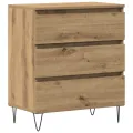Meuble TV  avec tiroirs Chêne Artisan 60x35x70 cm Bois d'ingénierie