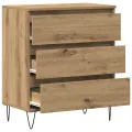 Meuble TV  avec tiroirs Chêne Artisan 60x35x70 cm Bois d'ingénierie