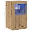 Buffets avec éclairage LED 2 pcs Chêne artisanal 41x37x67 cm
