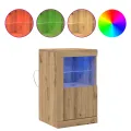 Buffets avec éclairage LED 2 pcs Chêne artisanal 41x37x67 cm