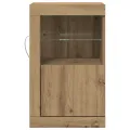 Buffets avec éclairage LED 2 pcs Chêne artisanal 41x37x67 cm