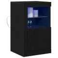 Armoires de côté avec lumières LED 2 pcs Chêne noir 41x37x67 cm