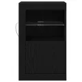 Armoires de côté avec lumières LED 2 pcs Chêne noir 41x37x67 cm