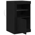Armoires de côté avec lumières LED 2 pcs Chêne noir 41x37x67 cm