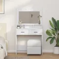 Coiffeuse  avec lumières LED, blanche, 79x41x135 cm