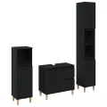 Ensemble de cabinets de salle de bain de 3 pièces Chêne noir Bois d'ingénierie