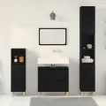 Ensemble de cabinets de salle de bain de 3 pièces Chêne noir Bois d'ingénierie
