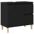 Ensemble de cabinets de salle de bain de 3 pièces Chêne noir Bois d'ingénierie