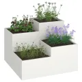 Jardinière  100x100x60 cm Acier Blanc