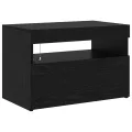 Meubles TV  2 pcs avec Lumières LED en Chêne Noir et Bois d'Ingénierie