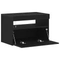 Cabinet de chevet avec lumières LED Chêne noir 60x35x40 cm Bois technique