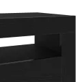 Cabinet de chevet avec lumières LED Chêne noir 60x35x40 cm Bois technique