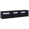 Meubles TV  2 pcs avec lumières LED Chêne noir Bois d'ingénierie