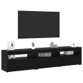 Meubles TV  2 pcs avec lumières LED Chêne noir Bois d'ingénierie