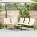 Canapé en L  Naturel 231x173x78 cm en Poly Rattan
