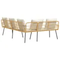 Canapé en L  Naturel 231x173x78 cm en Poly Rattan