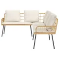 Canapé en L  Naturel 231x173x78 cm en Poly Rattan