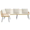 Canapé en L  Naturel 231x173x78 cm en Poly Rattan