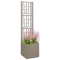 Jardinière  avec treillis marron clair 36x36x140 cm en PP