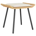 Ensemble de salon de jardin 4 pièces avec coussins en poly rattan naturel