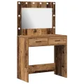 Table de maquillage  avec lumières LED Bois ancien 78,5x41x135 cm
