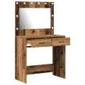 Table de maquillage  avec lumières LED Bois ancien 78,5x41x135 cm