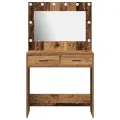 Table de maquillage  avec lumières LED Bois ancien 78,5x41x135 cm
