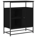 Buffet  Noir Chêne 69x35x80 cm Bois d'ingénierie et Acier