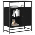 Buffet  Noir Chêne 69x35x80 cm Bois d'ingénierie et Acier
