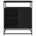 Buffet  Noir Chêne 69x35x80 cm Bois d'ingénierie et Acier