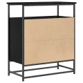 Buffet  Noir Chêne 69x35x80 cm Bois d'ingénierie et Acier