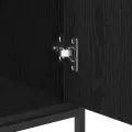 Buffet  Noir Chêne 69x35x80 cm Bois d'ingénierie et Acier