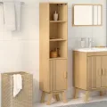 Cabinet de salle de bain  Marron 35x30x159 cm en bois de pin massif