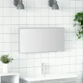 Meuble de salle de bain avec miroir et lumière LED Gris Sonoma 80x37 cm