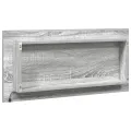 Meuble de salle de bain avec miroir et lumière LED Gris Sonoma 80x37 cm
