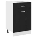 Armoire à tiroirs en chêne noir - 50x46x81.5 cm, en bois d'ingénierie.